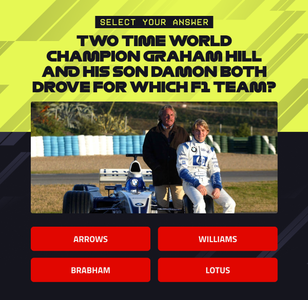 Two time World Champion Graham Hill and his son Damon both drove for which F1 team?