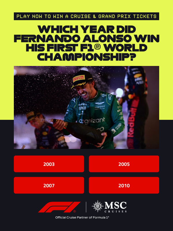 Play now to win a cruise and Grand Prix tickets