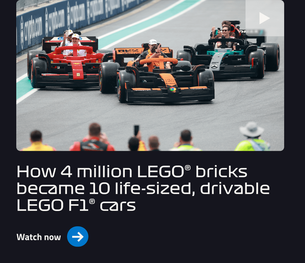 How 4 million LEGO® bricks became 10 life-sized, drivable LEGO F1® cars!