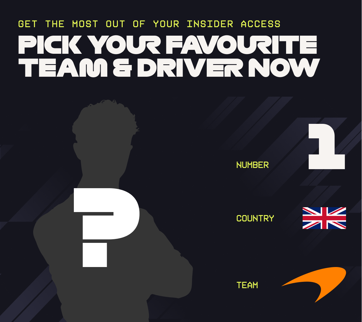 Pick your favourite team & driver now