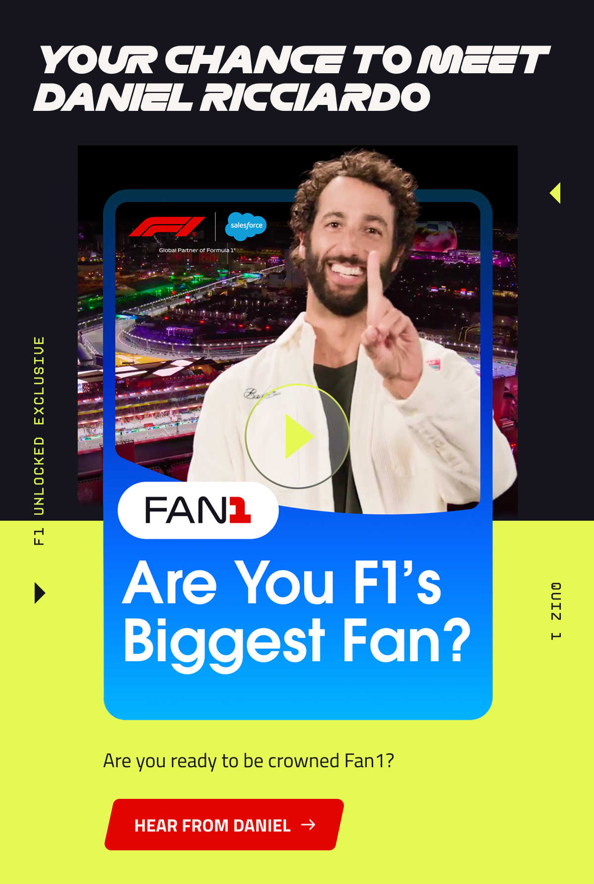 YOUR CHANCE TO MEET DANIEL RICCIARDO