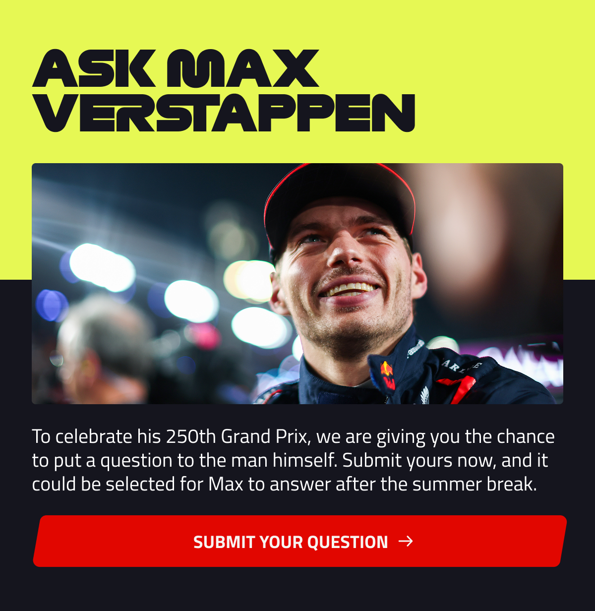 Ask Max Verstappen